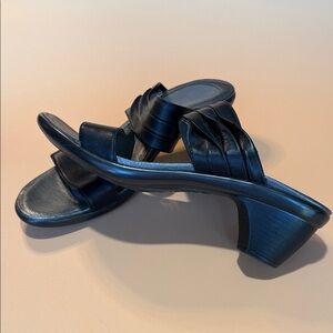 Naot Black Leather Slide Mules